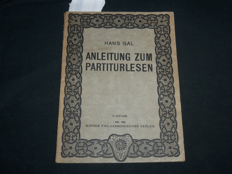 1923 ANLEITUNG ZUM PARTITURLESEN SOFTCOVER BOOK BY HANS GAL - J 6794