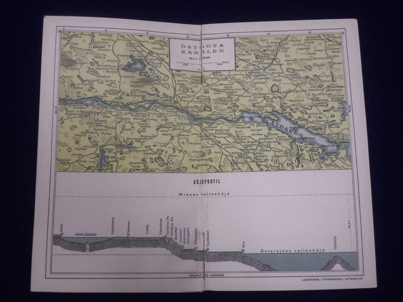 1913 CAPT. CLAUSEN'S GUIDE TO THE CANAL ROUTE STOCKHOLM JONKOPING GUIDE - J 1896