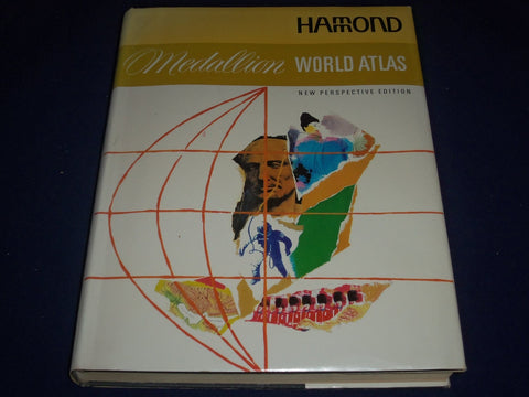 1969 HAMMOND'S MEDALLION WORLD ATLAS - GREAT COLOR MAPS - 11.5