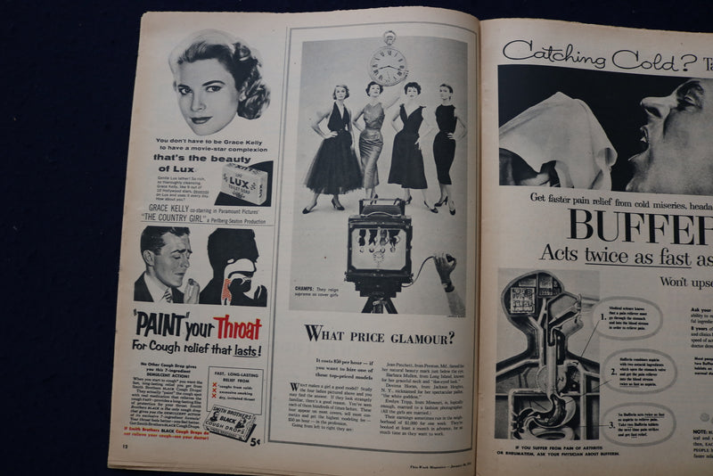 1955 JAN 29 THIS WEEK MAGAZINE - GRACE KELLY ARTICLE AND PHOTO - E 22976