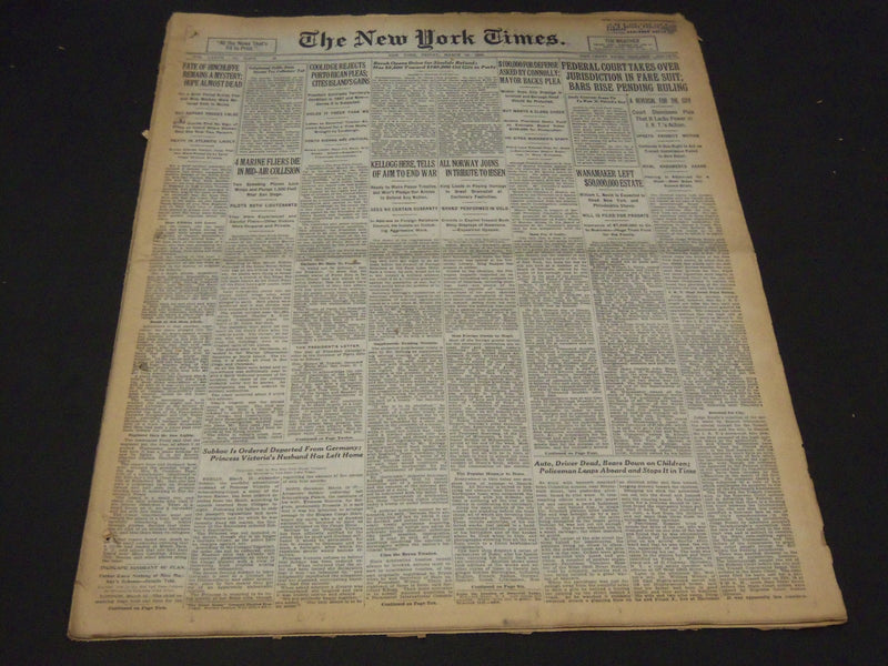 1928 MARCH 16 NEW YORK TIMES - WANAMAKER LEFT $50,000,000 ESTATE - NT 5360