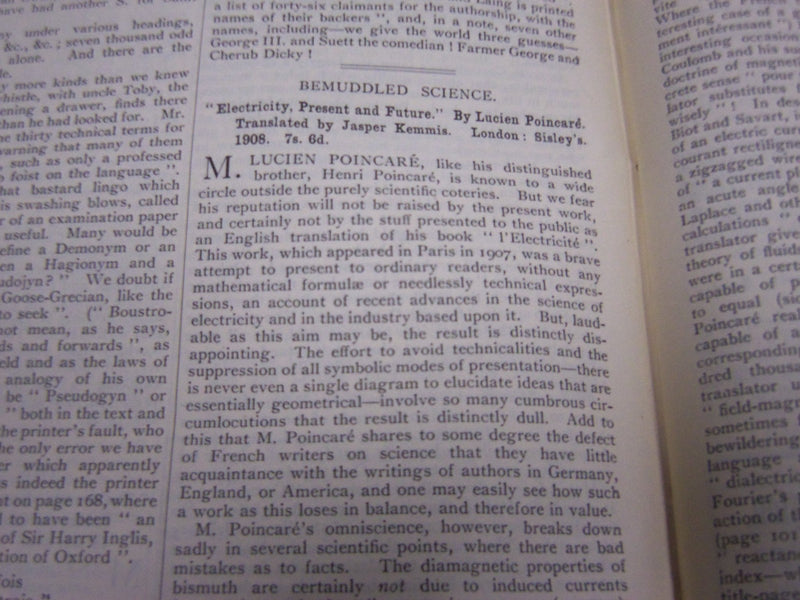 1908 SATURDAY REVIEW 2 BOUND VOLUMES - COMPLETE YR- PUBLISHED IN LONDON - R 1090