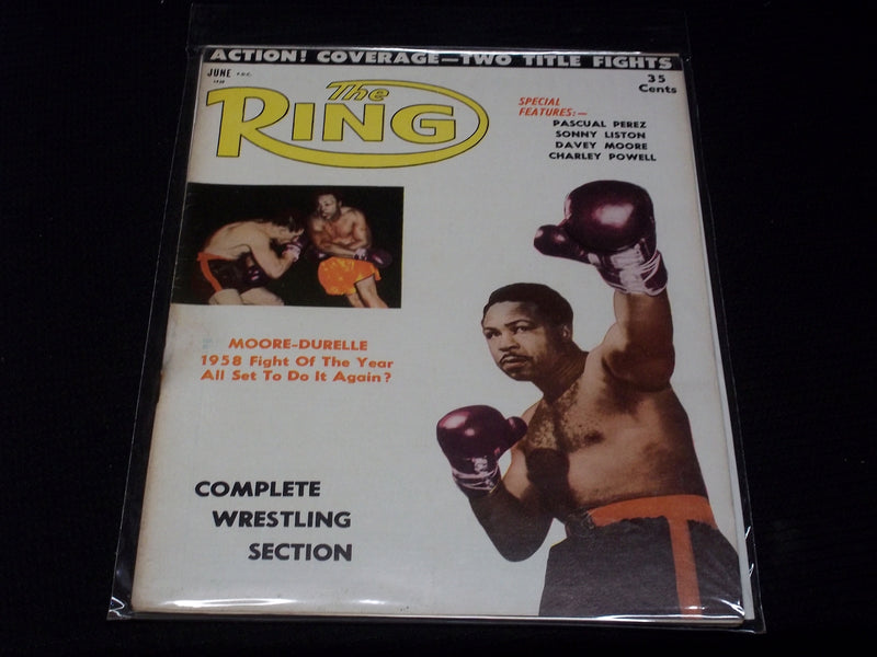 1959 JUNE THE RING MAGAZINE - SONNY LISTON BOXING COVER - E 3412