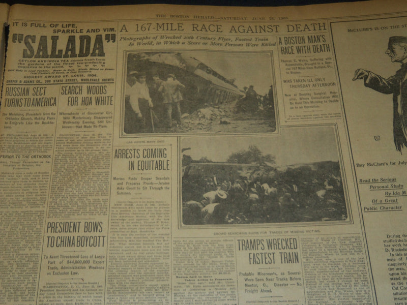 1905 JUNE 24 THE BOSTON HERALD - HARVARD'S CLASS DAY TRIUMP FOR 05 - BH 87