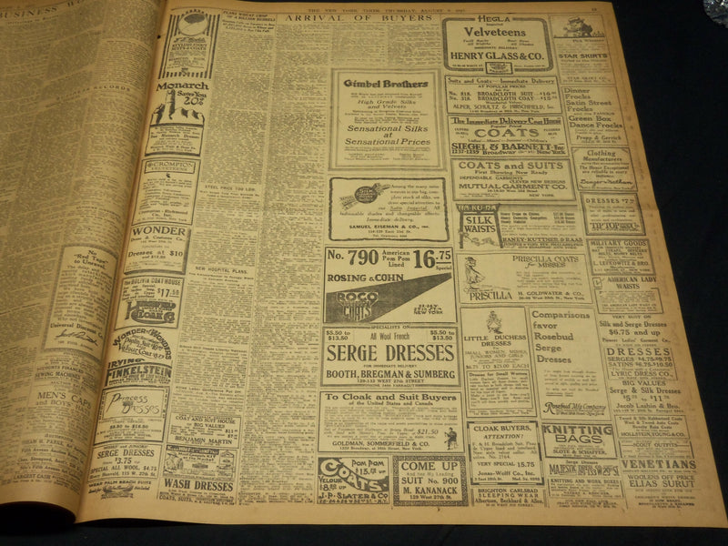 1917 AUGUST 9 NEW YORK TIMES - DRAFT CALL FOR 251,900 MEN - NT 8506