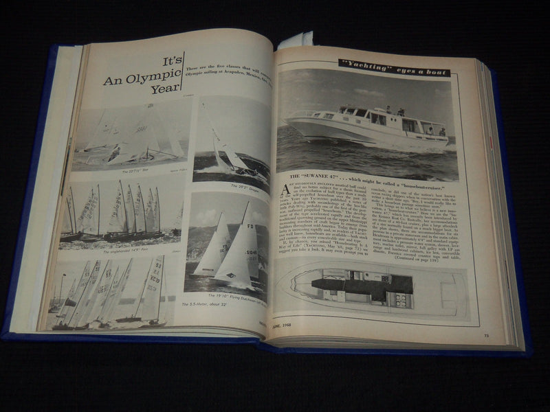 1968 MAY-AUGUST YACHTING MAGAZINE BOUND VOLUME - GREAT COVERS - ADS - KD 944L