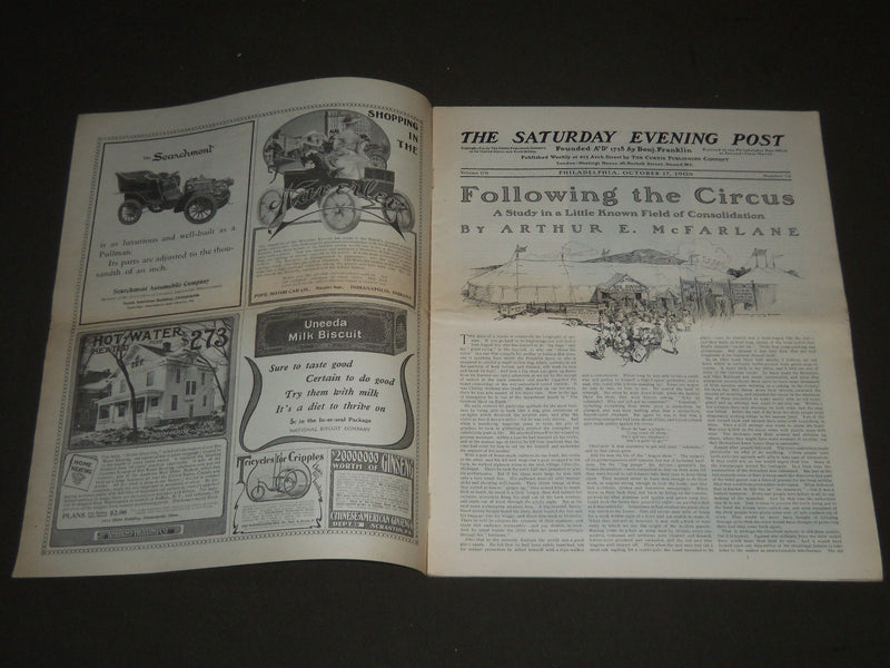1903 OCTOBER 17 THE SATURDAY EVENING POST MAGAZINE - ILLUSTRATED COVER - SP 707