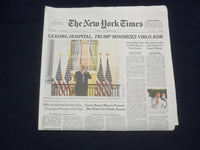 2020 OCTOBER 6 NEW YORK TIMES - LEAVING HOSPITAL, TRUMP MINIMIZES VIRUS RISK