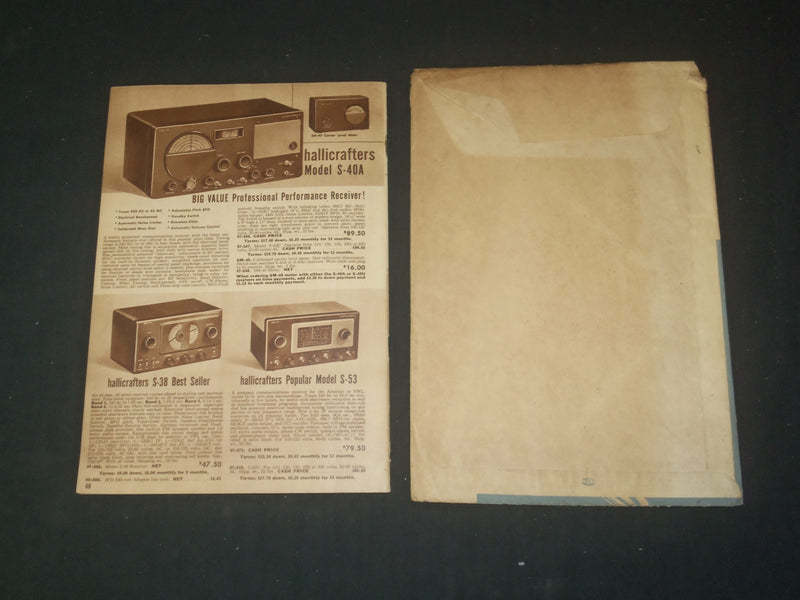 1948 ALLIED RADIO SPECIAL SUPPLEMENT NO. 116 & ENVELOPE - ST 997J