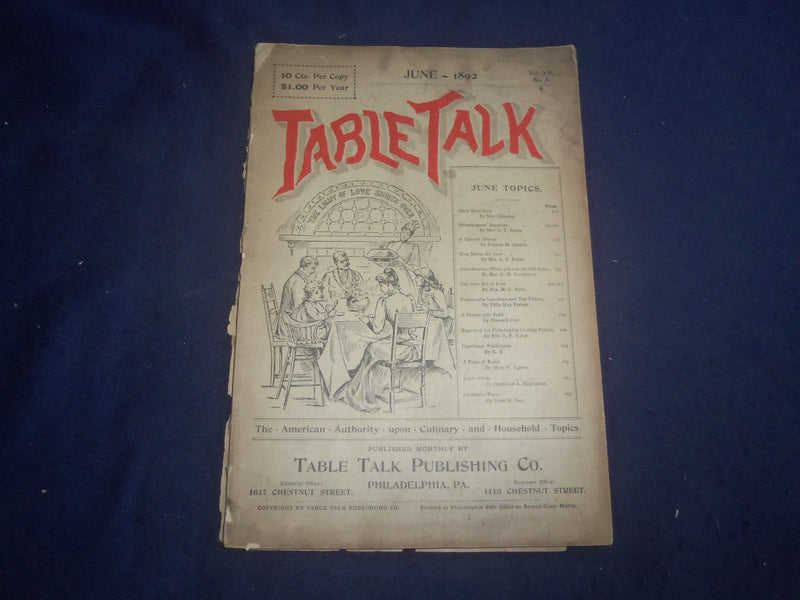1892 JUNE TABLE TALK MAGAZINE - THE LIGHT OF LOVE SHINES OVER ALL - B 4164L