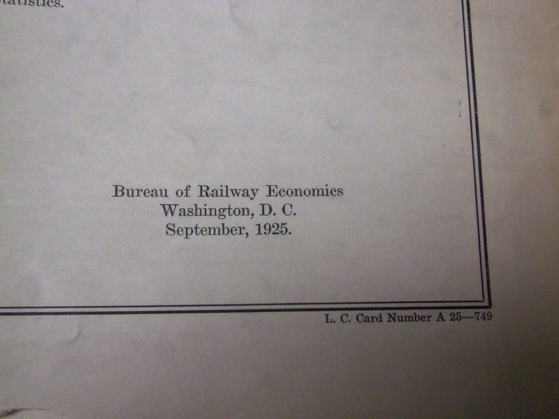 1925 STATISTICS OF RAILWAYS OF CLASS BOOK UNITED STATES 1916-1924 - J 5427