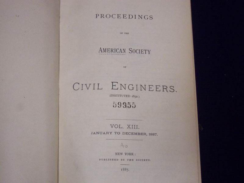 1884-1895 PROCEEDINGS OF AMERICAN SOCIETY CIVIL ENGR VOLUME LOT OF 4 - KD 909J