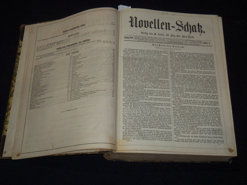 1873 NOVELLEN-SCHATZ - 14TH ANNUAL GERMAN BOUND VOLUME - KD 879P