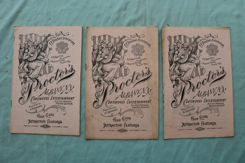 1900'S PROCTOR'S ALBANY THEATRE PROGRAMS - LOT OF 30 - O 3724