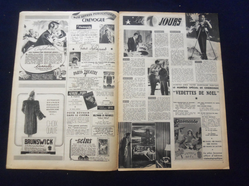 1947 DEC 9 CINEMONDE MAGAZINE-GINGER ROGERS BACK COVER- FRENCH EDITION- SP 4868E