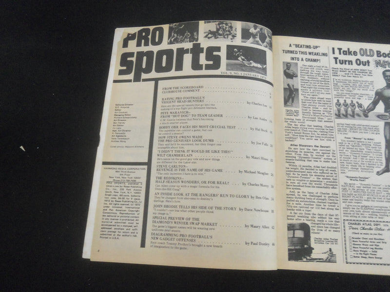 1973 JANUARY PRO SPORTS MAGAZINE - RATING FOOTBALL VIOLENT HEAD HUNTERS - B 6348