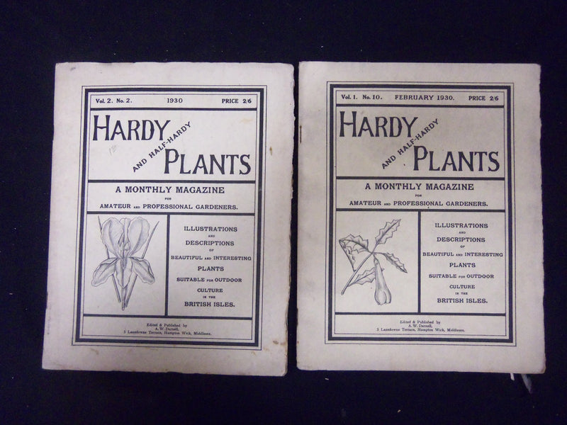 1930 FEBRUARY HARDY AND HALF-HARDY PLANTS MAGAZINE - LOT OF 2 - ST 3270