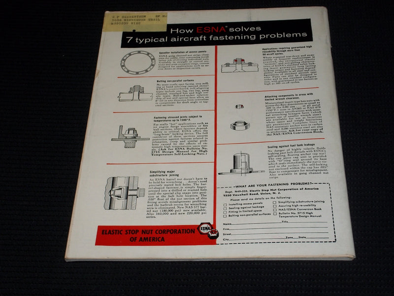 1958 MAY 5 AVIATION WEEK MAGAZINE - LOCKHEED CL-329 JETSTAR FRONT COVER - E 7761