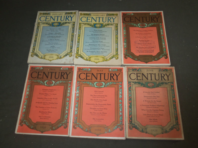 1926 THE CENTURY MAGAZINE - LOT OF 12 - COMPLETE YEAR - MANY STORIES - WR 1158A
