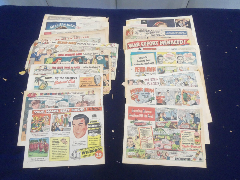 1930'S-1940'S PERSONAL CARE PRODUCTS COLOR COMICS ADS - LOT OF 72 - NP 5245