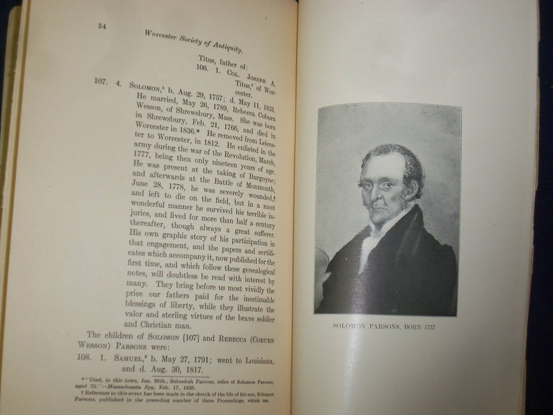 1904 WORCESTER SOCIETY OF ANTIQUITY PROCEEDINGS - NUMBER 1, VOLUME 20 - J 4606