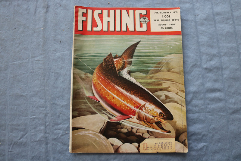 1956 AUGUST FISHING MAGAZINE - TED WILLIAMS ARTICLE & PHOTO - ST 1001I