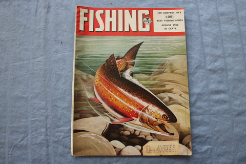 1956 AUGUST FISHING MAGAZINE - TED WILLIAMS ARTICLE & PHOTO - ST 1001I