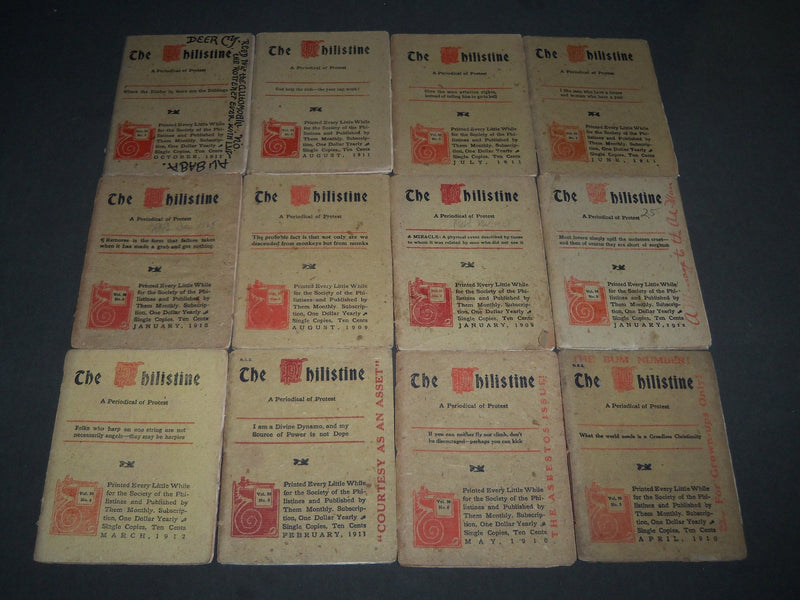 1909-1914 THE PHILISTINE MAGAZINE LOT OF 20 ISSUES - BY ELBERT HUBBARD - WR 709A