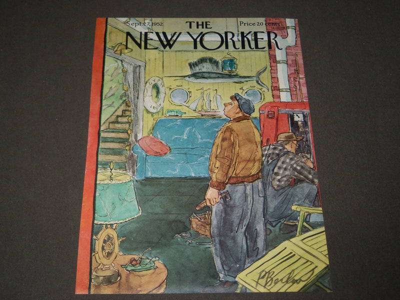 1952 SEPTEMBER 27 NEW YORKER MAGAZINE FRONT COVER ONLY - GREAT ART FOR FRAMING