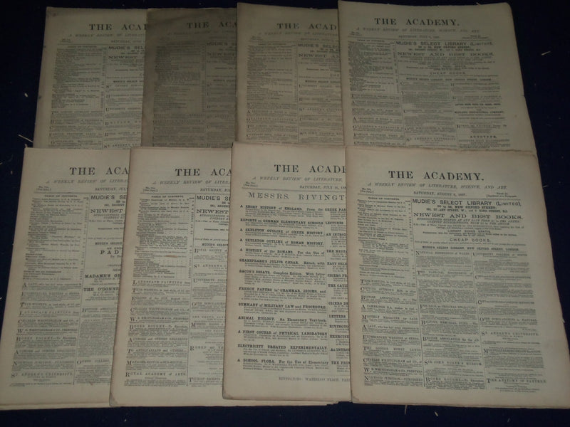 1887 THE ACADEMY WEEKLY REVIEW OF LITERATURE LOT OF 52 COMPLETE - LONDON - O 1