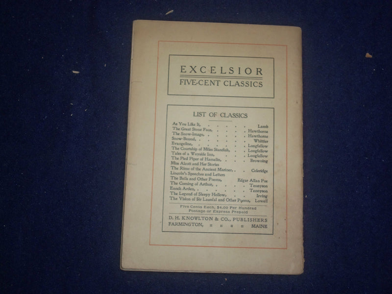 1900'S TALES OF A WAYSIDE INN - H. W. LONGFELLOW - EXCELSIOR CLASSICS - J 6451