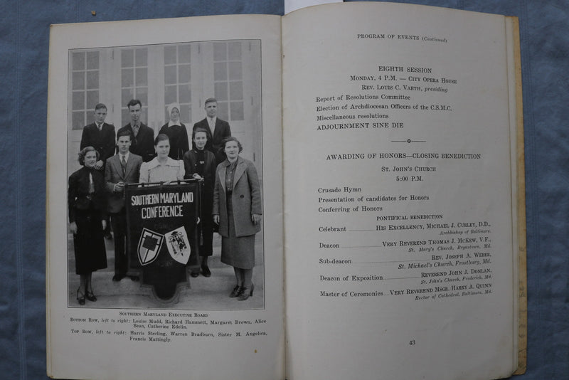 1937 CATHOLIC STUDENTS MISSION CONVENTION PROGRAM - AUTOGRAPHS - K 3119