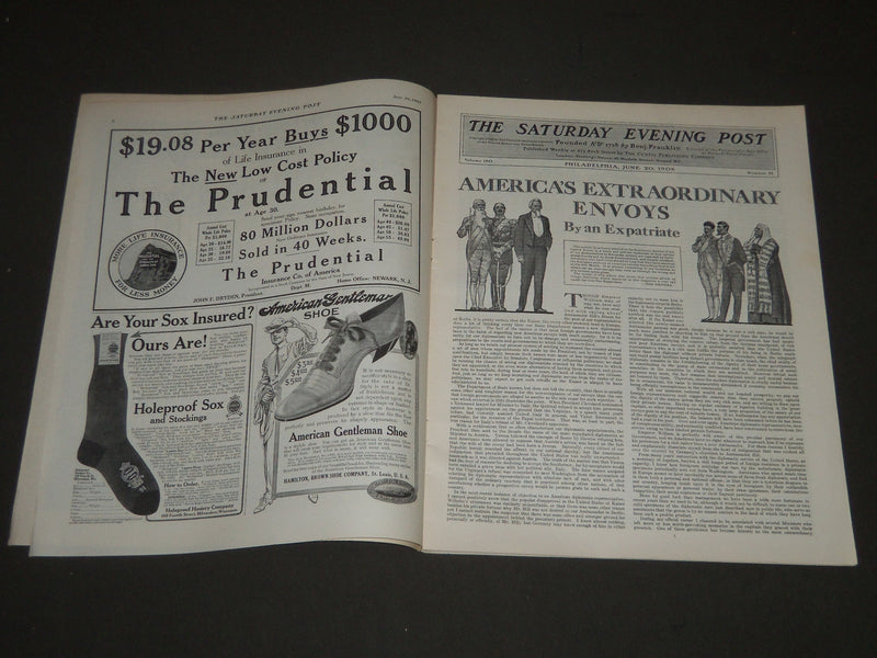1908 JUNE 20 THE SATURDAY EVENING POST MAGAZINE - EDWARD PENFIELD COVER - SP 842