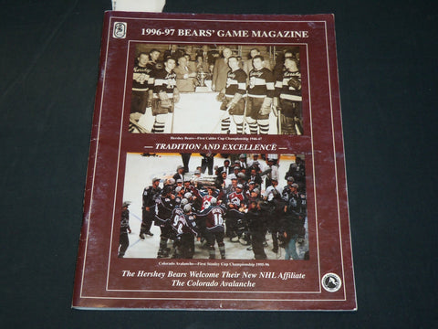 1996 DECEMBER 8 HERSEY BEARS VS. PROVIDENCE BRUINS MAGAZINE - J 5951