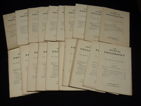 1933 THE JOURNAL OF PHILOSOPHY MAGAZINE LOT OF 20 ISSUES - WR 632B