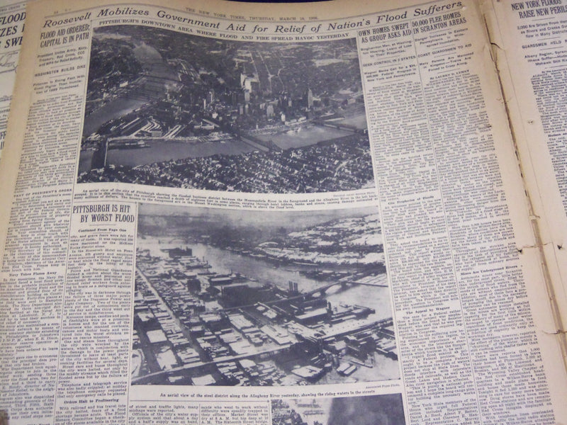 1936 MAR 19 NEW YORK TIMES - PITTSBURGH IS DELUGED, JOHNSTOWN DESERTED - NT 2128