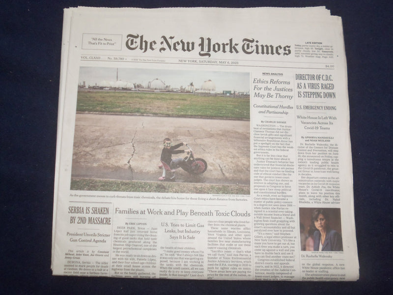 2023 MAY 6 NEW YORK TIMES - DIRECTOR OF CDC AS A VIRUS RAGED IS STEPPING DOWN