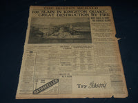1907 JANUARY 16 THE BOSTON HERALD - 100 SLAIN IN KINGSTON QUAKE - BH 327