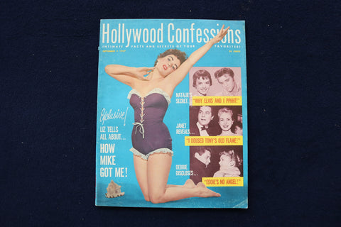 1957 SEPTEMBER HOLLYWOOD CONFESSIONS MAGAZINE - ELIZABETH TAYLOR COVER - E 19259