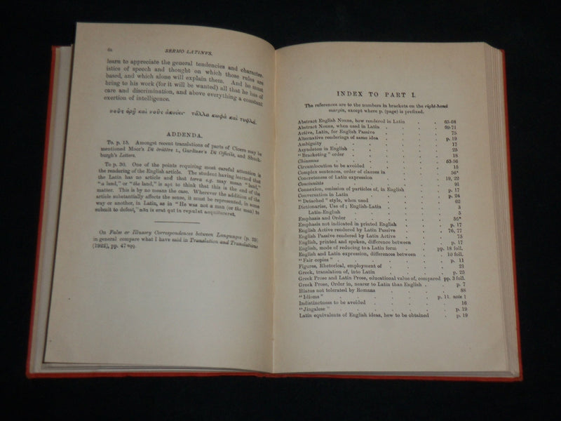 1934 SERMO LATINUS HARDCOVER BOOK BY J. P. POSTGATE - KD 6661
