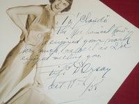 1938 FIFI D'ORSAY 8 X 10 AUTOGRAPHED PHOTO - CANADIAN ACTRESS - J 4128