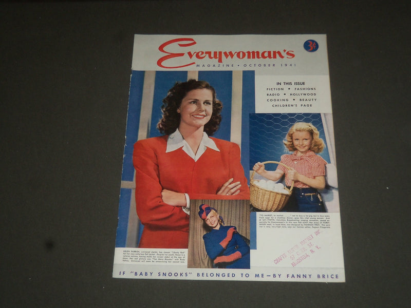 1941 OCTOBER EVERYWOMAN'S MAGAZINE-GREAT COVER, PHOTOS, STORIES AND ADS- SP 7727