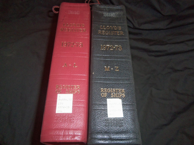 1972-1973 LLOYD'S REGISTER 2 BOUND VOLUMES - COMPLETE - R 579