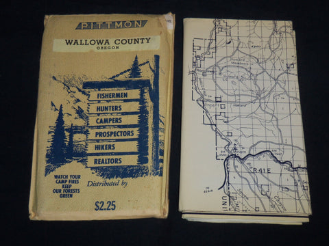 1974 WALLOWA COUNTY OREGON PITTMON MAP W/ ENVELOPE - J 8745