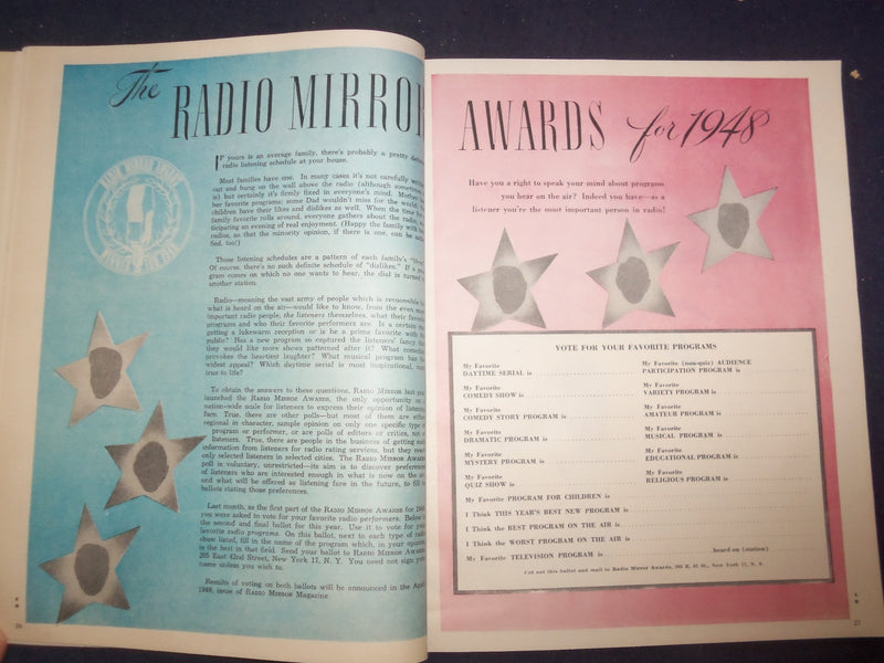 1948 DEC RADIO AND TELEVISION MIRROR MAGAZINE - EDGAR BERGEN & FRIENDS- SP 4781Z