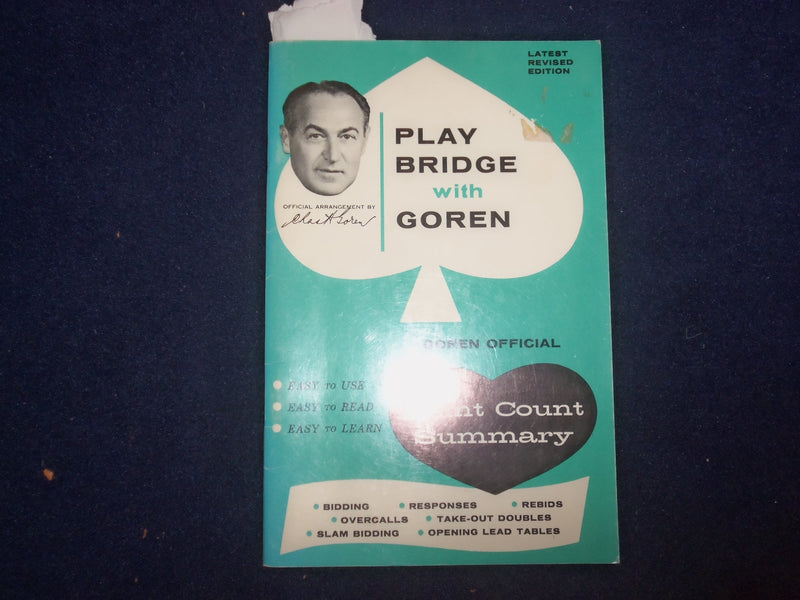 1950'S PLAY BRIDGES WITH GOREN - GOREN OFFICIAL - POINT COUNT SUMMARY - J 9488