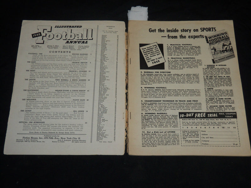 1948 ILLUSTRATED FOOTBALL ANNUAL MAGAZINE - CHUCK BEDNARIK COVER - J 5749