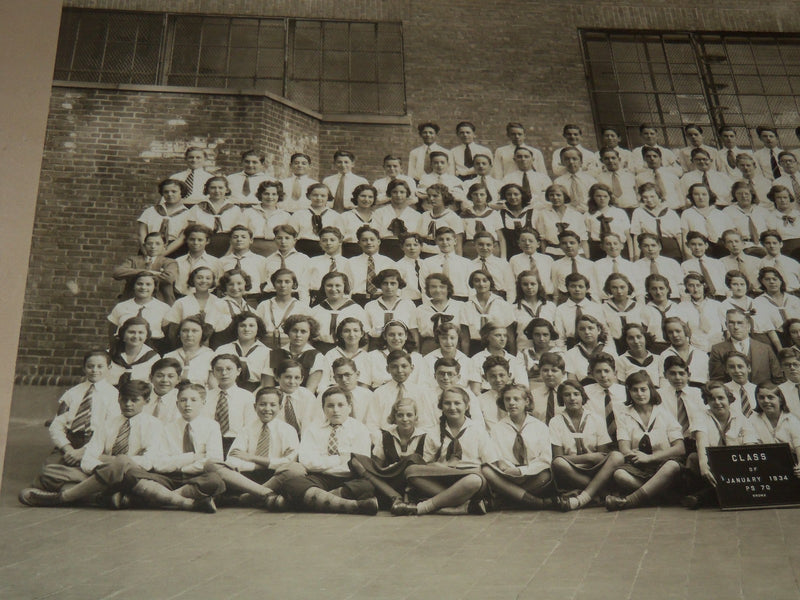 1934 JANUARY P.S.70 BRONX SCHOOL PHOTO MOUNTED - 22x14 - #11
