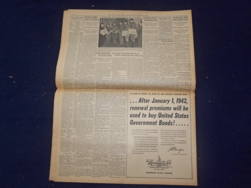 1941 DEC 27 NEW YORK TIMES-CHURCHILL PREDICTS HUGE ALLIED DRIVE IN 1943- NP 6491