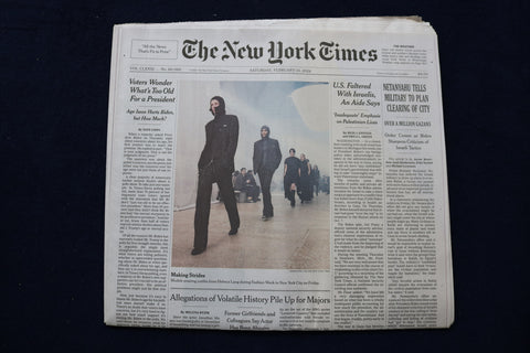 2024 FEB 10 NEW YORK TIMES - NETANYAHU TELLS MILITARY TO PLAN CLEARING OF CITY